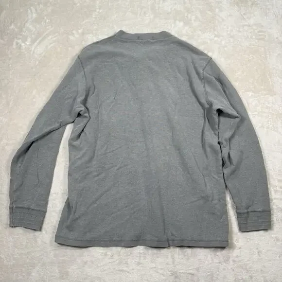 VTG Polo Ralph Lauren Sportsman Henley Long Sleeve Shirt Men's Size XL Gray 90s - Picture 4 of 6